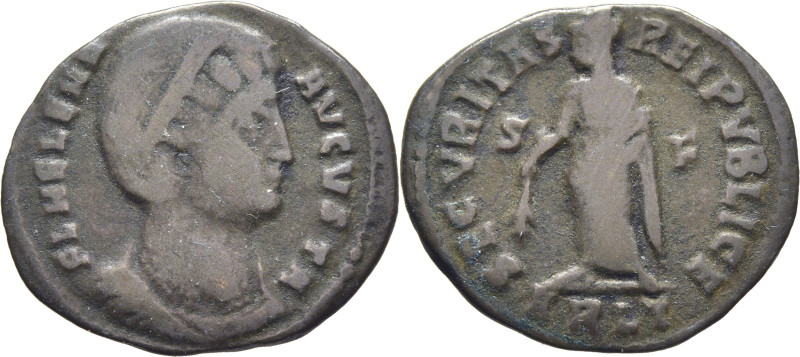 ROMA IMPERIO. Elena. Follis. 325-326 d.C. Busto diademado a derecha, alrededor F...