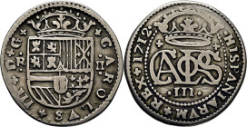 CARLOS Pretendiente. Barcelona. 2 reales. 1712