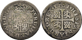 FERNANDO VI. Madrid. 1/2 real. 1751. JB