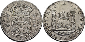 CARLOS III. Lima. 8 reales. 1769. JM. Coronas reales. Cierto atractivo