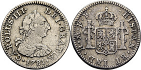 CARLOS III. México. 1/2 real. 1781. FF