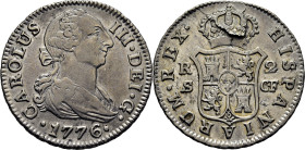 CARLOS III. Sevilla. 2 reales. 1776. CF. EBC-. Escasa