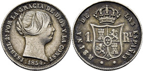 ISABEL II. Barcelona. 1 real. 1854