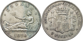 GOBIERNO PROVISIONAL. 5 pesetas. 1870*18-70. SNM