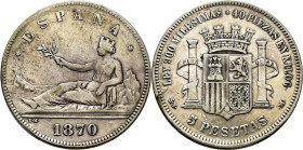 GOBIERNO PROVISIONAL. 5 pesetas. 1870*18-70. SNM