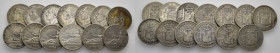 CENTENARIO. 2 pesetas. 1869*1x-69 se intuyen, 1870*18-7x, 1870*18-73a…Lote de 13