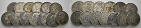 CENTENARIO. 5 pesetas. 1875*X-75, 1877*X-77 apenas se intuye, 1878, 1879, 1882… Lote de 13