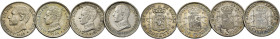 ALFONSO XII y XIII. 50 céntimos. 1885*8-6, 1904*0-4, 1904*1-0 y 1910*1-0. Lote de 4