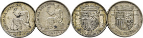 II REPÚBLICA. 1 peseta. 1933*3-4. Reverso moneda. Lote de 2