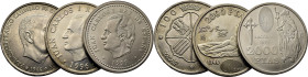 ESTADO ESPAÑOL y JUAN CARLOS I. 100 pesetas. 1966*66. Más 2.000 pesetas. 1996…Lote de 3