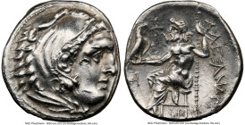 MACEDONIAN KINGDOM. Alexander III the Great (336-323 BC). AR drachm (18mm, 4.14 gm, 12h). NGC Choice AU 5/5 - 3/5, brushed. Posthumous issue, Teos, ca...