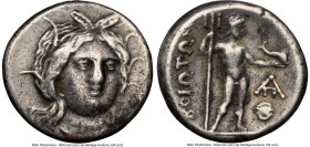 BOEOTIA. Federal Coinage (ca. mid-3rd century BC). AR drachm (18mm, 4.95 gm, 12h). NGC Choice VF 5/5 - 3/5, marks. Head of Demeter or Kore-Persephone ...
