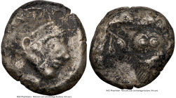 ATTICA. Athens. Ca. 510/500-480 BC. AR light-weight specimen tetradrachm (22mm, 16.72 gm, 6h). NGC VF 4/5 - 2/5. Head of Athena right, wearing crested...
