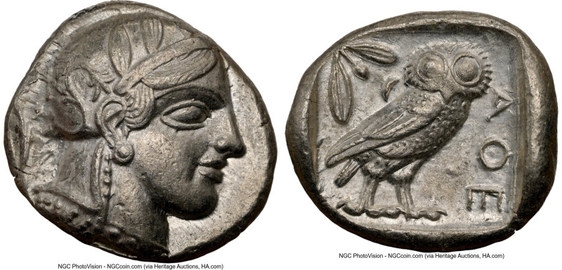 ATTICA. Athens. Ca. 440-404 BC. AR tetradrachm (25mm, 17.21 gm, 11h). NGC Choice...