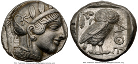ATTICA. Athens. Ca. 440-404 BC. AR tetradrachm (24mm, 17.17 gm, 7h). NGC Choice XF 5/5 - 3/5. Mid-mass coinage issue. Head of Athena right, wearing ea...