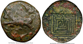 CRETE. Cnossus. Ca. 220 BC. AE (15mm, 3.38 gm, 1h). NGC Choice VF 5/5 - 2/5. Alliance issue with Gortyna. Europa riding bull left, wearing veil swept ...