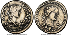 BOSPORAN KINGDOM. Cotys III (AD 227/8-233/4), with Severus Alexander. EL stater (19mm, 7.67 gm, 1h). NGC VF 5/5 - 3/5, brushed. Dated Bosporan Year 52...
