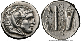 IONIA. Erythrae. Ca. mid-4th-early 3rd centuries BC. AR drachm (15mm, 11h). NGC Choice VF. Apellas, magistrate. Head of Heracles right, wearing lion s...