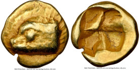 IONIA. Phocaea. Ca. 625-522 BC. EL 1/48 stater (6mm, 0.31 gm). NGC VF 5/5 - 4/5. Head of seal left / Tetraskelion pattern incuse square. Bodenstedt 2....