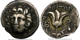 CARIAN ISLANDS. Rhodes. Ca. late 3rd-early 2nd centuries BC. AR drachm (16mm, 11h). NGC Choice Fine. Ainetor, magistrate. Head of Helios facing, turne...