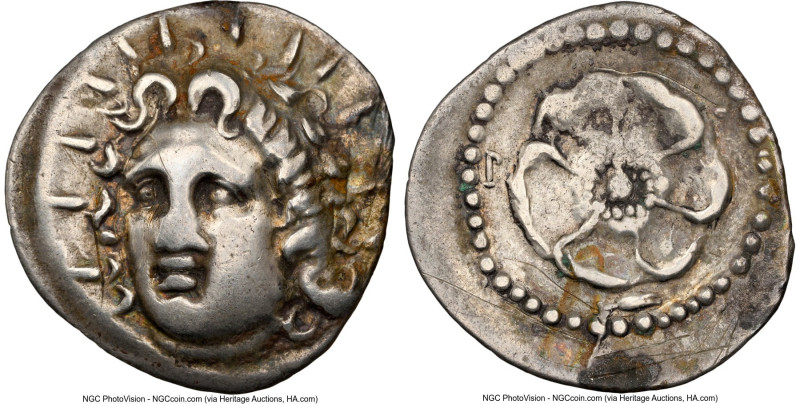 CARIAN ISLANDS. Rhodes. Ca. 40 BC-AD 25. AR drachm (20mm, 3.87 gm, 6h). NGC VF 5...