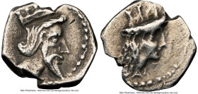CILICIA. Uncertain mint. Ca. 4th century BC. AR obol (9mm, 4h). NGC VF, marks. Head of bearded king right; dotted border / Turreted head of Tyche righ...