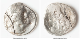 PTOLEMAIC EGYPT. Ptolemy I Soter (305/4-282 BC). AR tetradrachm (27mm, 1h). VG, repaired, fragile. Uncertain mint 10, on Cyprus (Salamis or Citium). D...