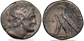 PTOLEMAIC EGYPT. Cleopatra III and Ptolemy IX Soter II (116/5-107 BC). AR stater or tetradrachm (26mm, 13.31 gm, 12h). NGC Choice VF 4/5 - 1/5, scratc...