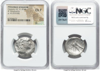PTOLEMAIC EGYPT. Cleopatra VII (51-30 BC). BI tetradrachm (25mm, 12h). NGC Choice Fine. ted Regnal Year 14 (39/8 BC). Diademed head of Ptolemy I right...