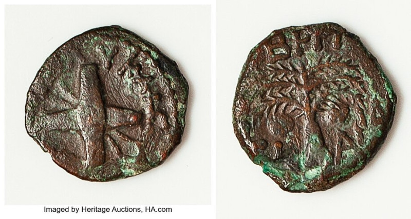 JUDAEA. Roman Procurators. Antonius Felix (AD 52-59/60). AE prutah (17mm, 2.40 g...