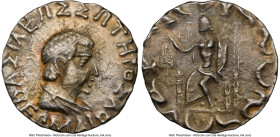 INDO-GREEK KINGDOMS. Bactria. Hermaeus Soter (ca. 105-90 BC). AR tetradrachm (24mm, 8.21 gm, 12h). NGC Choice VF 4/5 - 3/5. Posthumous issue. ΒΑΣΙΛΕΩΣ...