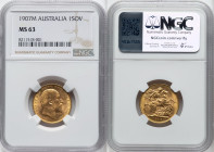 Edward VII gold Sovereign 1907-M MS63 NGC, Melbourne mint, KM15, S-3971. HID09801242017 © 2024 Heritage Auctions | All Rights Reserved www.HA.com/Texa...