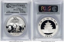 People's Republic 3-Piece Lot of Certified silver "Panda" 10 Yuan (1 oz) 2013 MS70 PCGS, KM2116. First Strike. HID09801242017 © 2024 Heritage Auctions...
