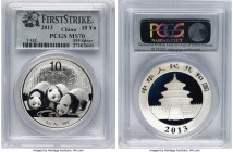 People's Republic 3-Piece Lot of Certified silver "Panda" 10 Yuan (1 oz) 2013 MS70 PCGS, KM2116. First Strike. HID09801242017 © 2024 Heritage Auctions...