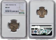 3-Piece Lot of Certified Assorted 5 Centavos NGC, 1) Republic 5 Centavos 1882 - MS64, Mexico City mint, KM399 2) Chihuahua. Revolutionary copper 5 Cen...