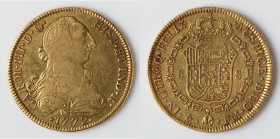 Charles III gold 8 Escudos 1772 Mo-FM VF, Mexico City mint, KM156.1. 37.0mm. 26.89gm. HID09801242017 © 2024 Heritage Auctions | All Rights Reserved ww...