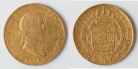 Ferdinand VII gold 8 Escudos 1816 Mo-JJ VF, Mexico City mint, KM161, Cal-1794. 36.7mm. 26.70gm. HID09801242017 © 2024 Heritage Auctions | All Rights R...