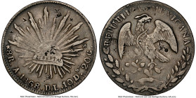 Republic 3-Piece Lot of Certified 8 Reales NGC, 1) 8 Reales 1868 A-DL - VF Details (Chopmarked), Alamos mint, KM377, DP-As06 2) 8 Reales 1870 Ga-IC - ...