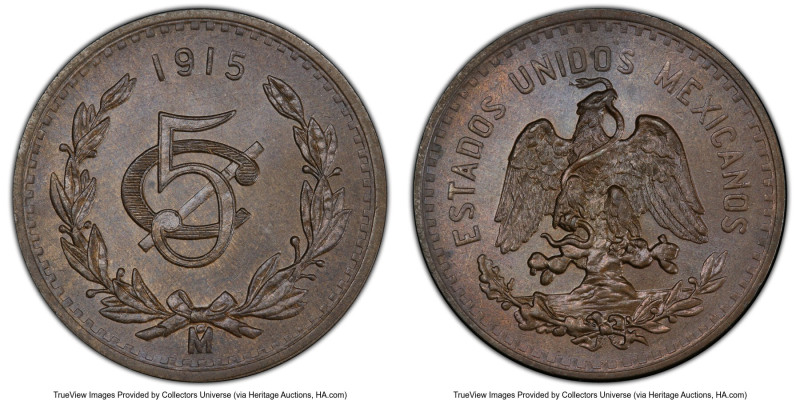 Estados Unidos 5 Centavos 1915-Mo MS65 Brown PCGS, Mexico City mint, KM422. HID0...