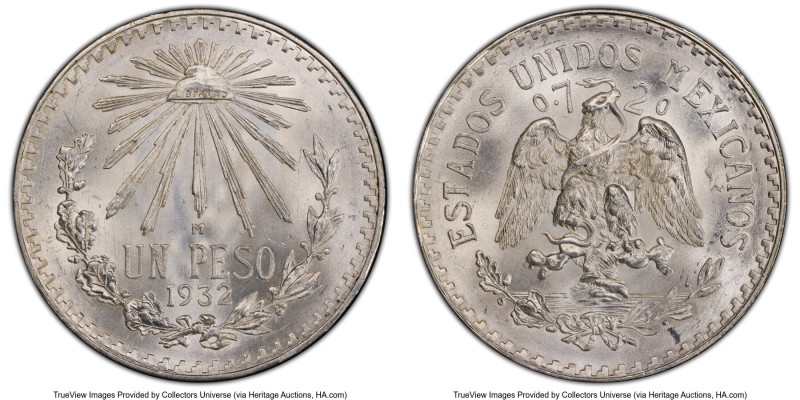 Estados Unidos Peso 1932-M MS66+ PCGS, Mexico City mint, KM455. Open "9". HID098...