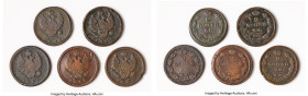 Alexander I 5-Piece Lot of Uncertified Assorted 2 Kopecks, KM-C118. Average grade Fine. Sold as is, no returns. HID09801242017 © 2024 Heritage Auction...