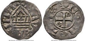 Pair of Certified Assorted Medieval Minor Issues NGC, 1) Lausanne - Bishopric. Anonymous Denier ND (1273-1375) - AU55, HMZ 1-485Db.. 1.36gm. LAVSANNA ...