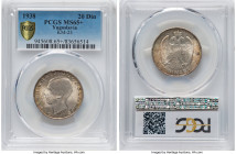 Peter II 20 Dinara 1938 MS65+ PCGS, KM23. HID09801242017 © 2024 Heritage Auctions | All Rights Reserved www.HA.com/TexasAuctioneerLicenseNotice