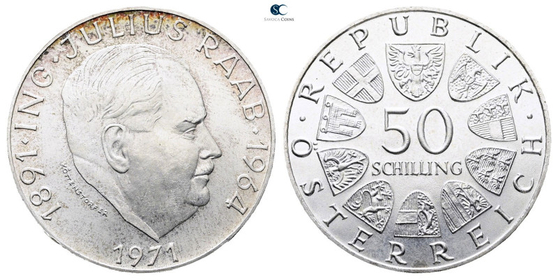 Austria. AD 1971. 
50 Schilling AR

34 mm, 19,95 g



Nearly Uncirculated