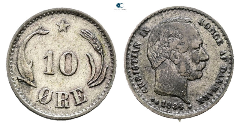 Denmark. AD 1884. 
10 Öre 1884

 mm, 1,42 g



Very Fine