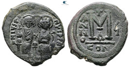 Justin II and Sophia AD 565-578. Constantinople. Follis or 40 Nummi Æ