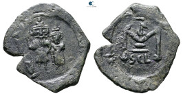 Constans II, with Constantine IV AD 641-668. Syracuse. Follis or 40 Nummi Æ