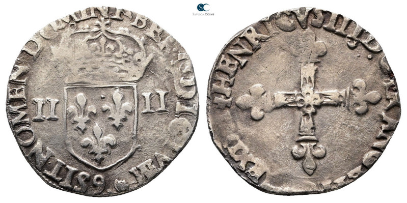 France. Rennes. Henri III AD 1574-1589. 
1/4 d'Ecu AR

30 mm, 9,50 g



V...