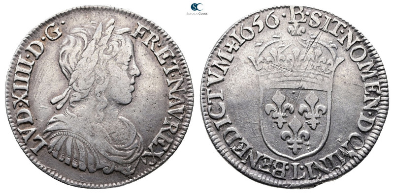 France. Bayonne. Louis XIV 'the Sun King' AD 1643-1715. 
1/2 Ecu AR 1656

33 ...