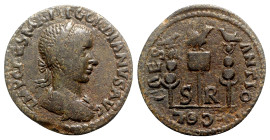 Gordian III (238-244). Pisidia, Antioch. Æ (29mm, 11.64g, 6h). Laureate, draped and cuirassed bust r., seen from behind. R/ Aquila between two signa. ...